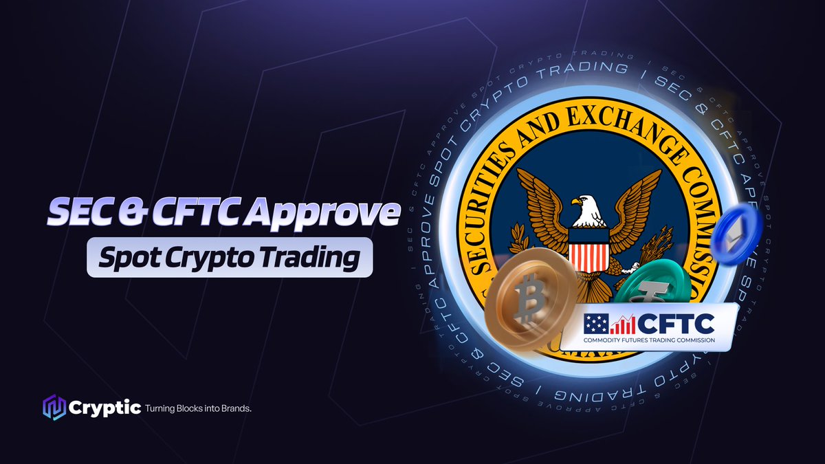 The SEC and CFTC have approved spot crypto trading on major U.S. exchanges,  marking a regulatory milestone. This decision paves the way for broader  market access and institutional participation. It signals growing