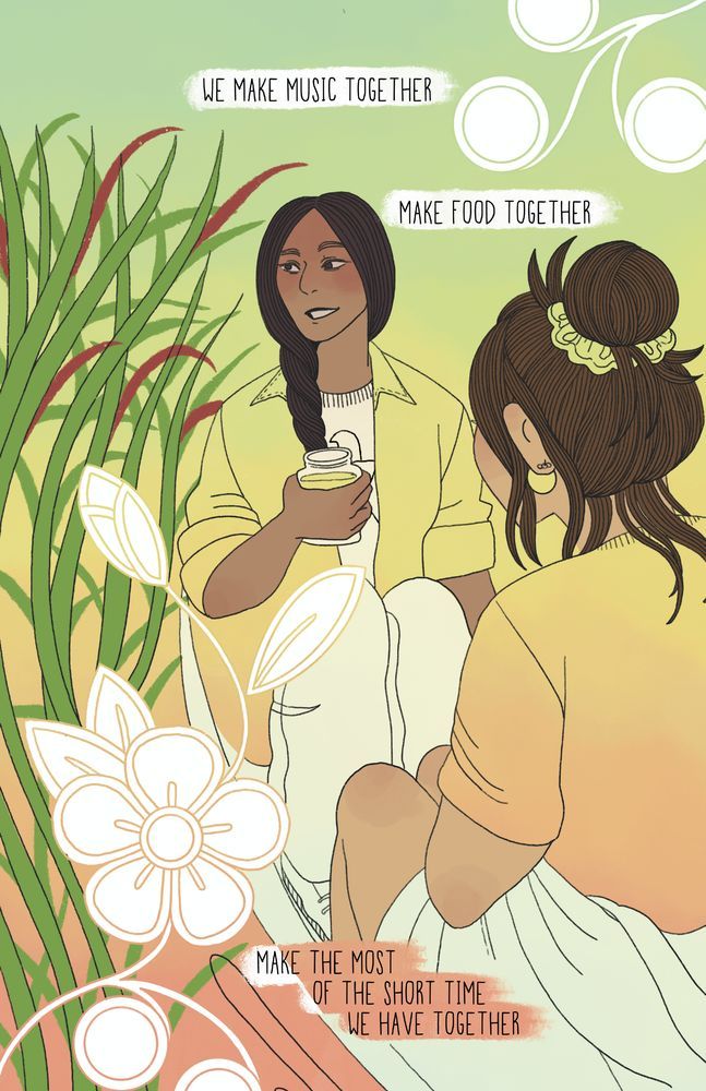 #HowToTouchGrass is a comics anthology that's often literal: kickstarter.com/projects/power… 

Em Matson-Brady and @nipinet on "Manoomike": "We ARE nature, and our relationship with wild rice (manoomin), a grass that requires human touch to survive, is a perfect example of this."