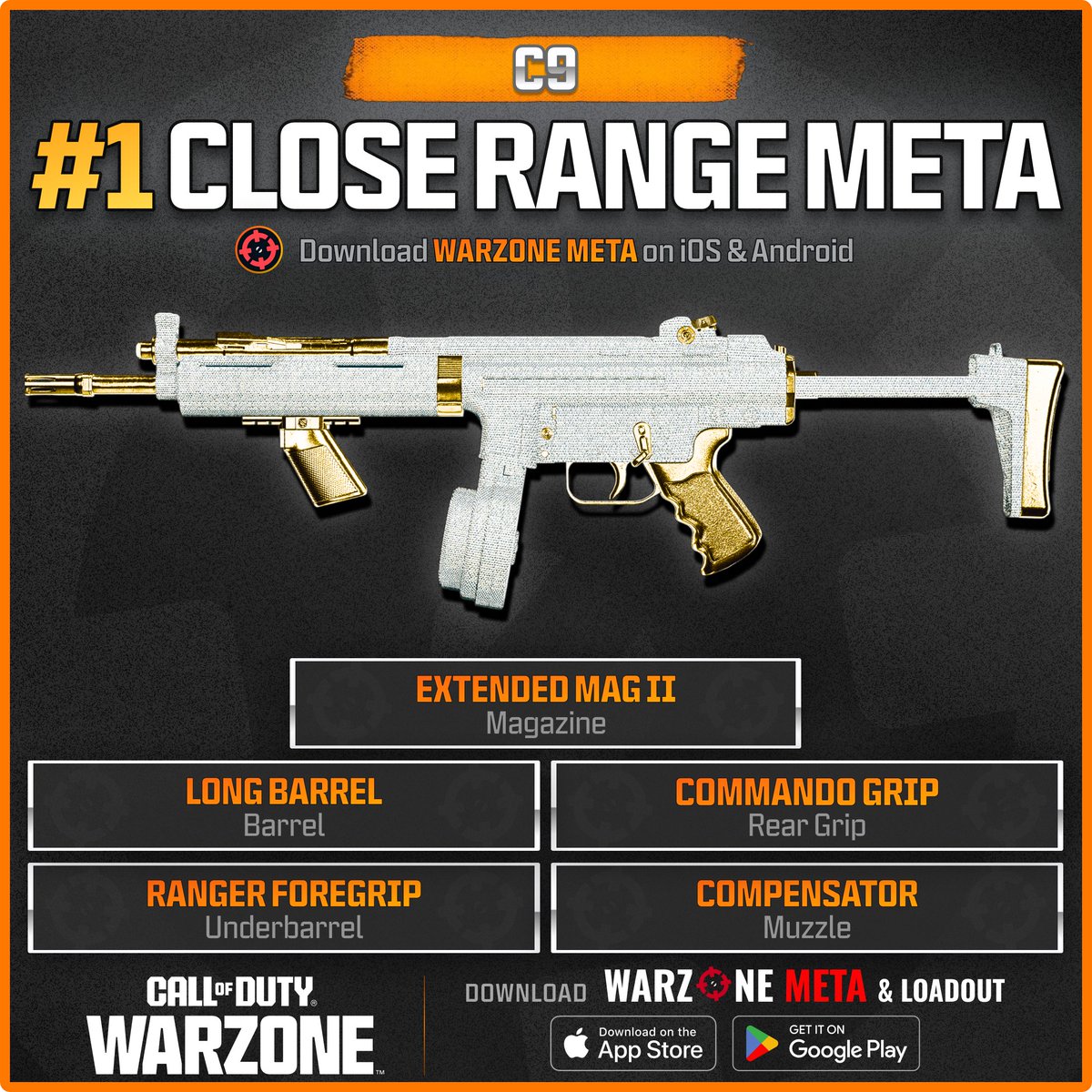 WZStatsGG's tweet photo. ‼️🚨 OG KILO 141 x MP5 META IS BACK IN WARZONE 🚨‼️

🔥 Here's the #1 Meta Loadout in #Warzone Season 5 Reloaded!

🥇 #1 Long Range Meta: KILO 141
🥇 #1 Close Range Meta: C9

🫡 Get the Best Loadouts for all guns in BR &amp; Resurgence FOR FREE on the Warzone Meta app! https://t.co/ZPy5bCxx74