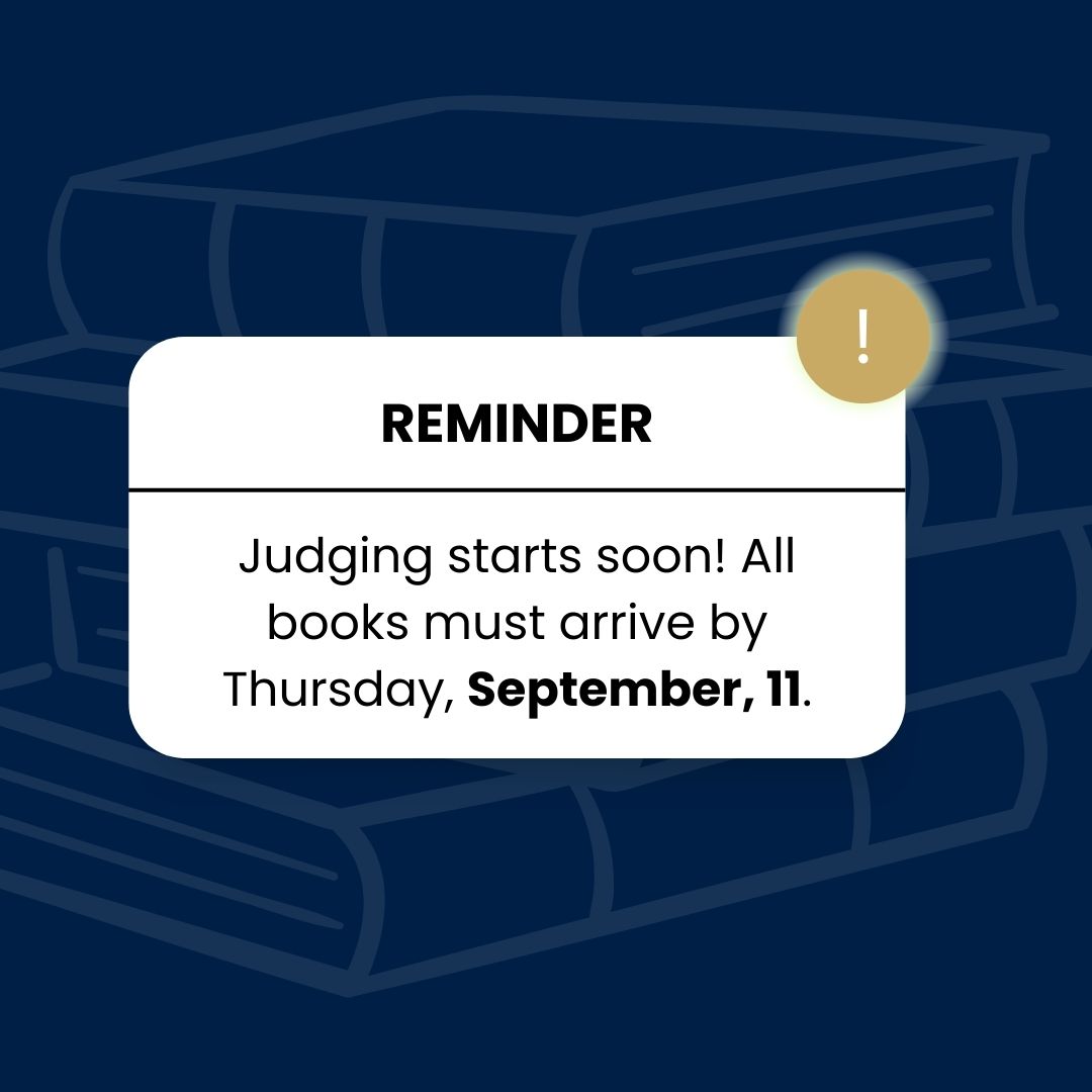 Judging starts soon! 👏

Make sure your book arrives by September 11 to be officially entered. If you’re unable to mail it, you can send a PDF to digital@moonbeamawards.com.

Have any questions? View our guidelines: bit.ly/3I1jJ1p