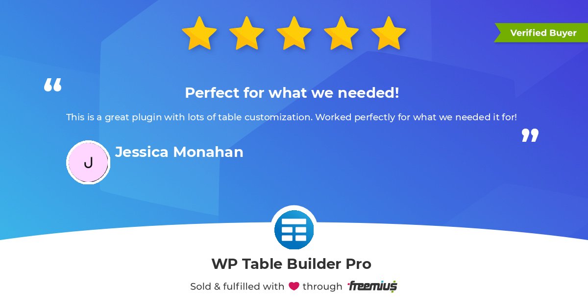 WP Table Builder tweet media