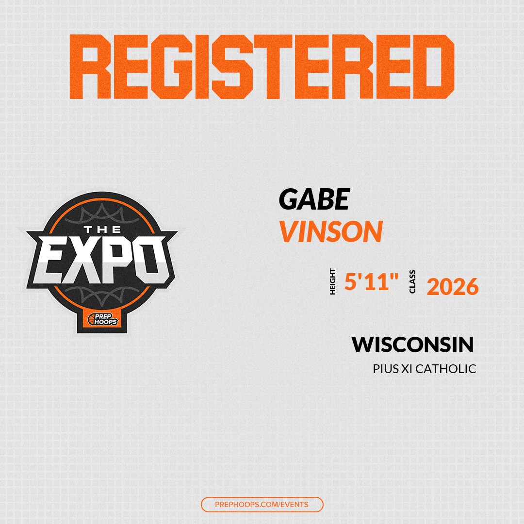 Welcome Class of 2026 Gabe Vinson (@nolimitgabe14) of Pius XI Catholic HS to the <a href="/PrepHoops_WI/">Prep Hoops Wisconsin</a> Showcase @ Community First Champion Center. 

🔥🏀 #PHExpoWI 🏀🔥

Register NOW! 👇  
events.prephoops.com/e/1639/registe…