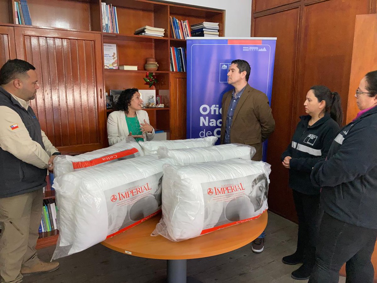 Dsocial_II's tweet image. ¡Buenas noticias! La empresa DL&amp;amp;C entregó 60 almohadas para el Albergue Protege y  residencias familiares de #Antofagasta. La seremi (s) Andrea Bazaes y el equipo calle recibieron la donación de manos de ejecutivos de la firma.
@MinDesarrollo
@DPRAntofagasta
@VoceriaAntofa