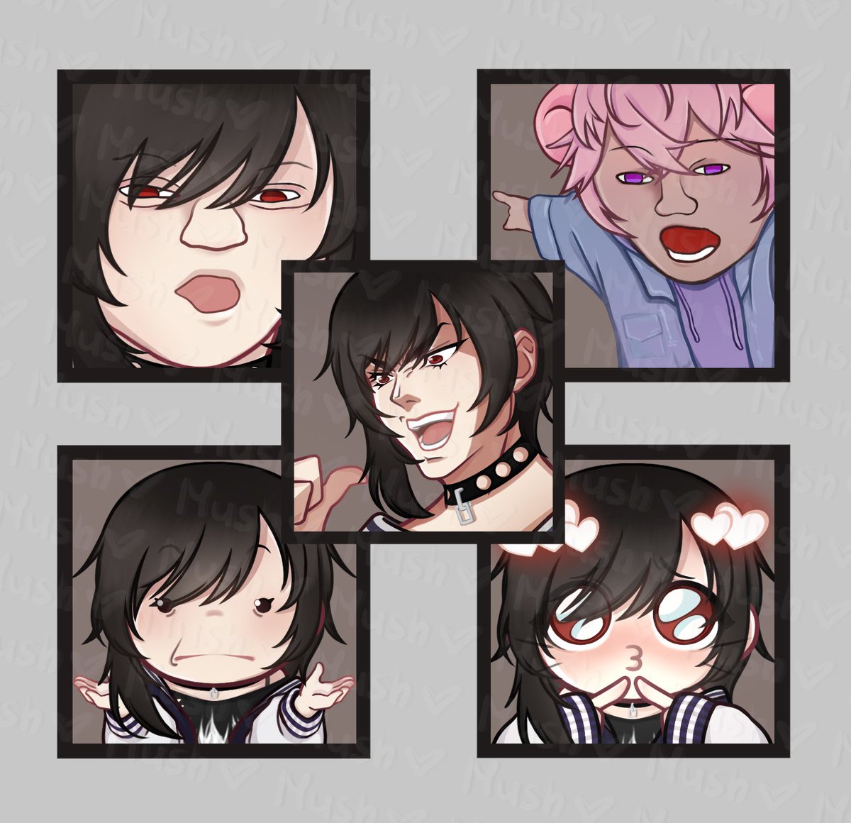 mushka_hehe's tweet image. Also made some MEME emotes for @JacketFF, PEAK ideas! 
Thanku for choosing me again~

#VGenComm