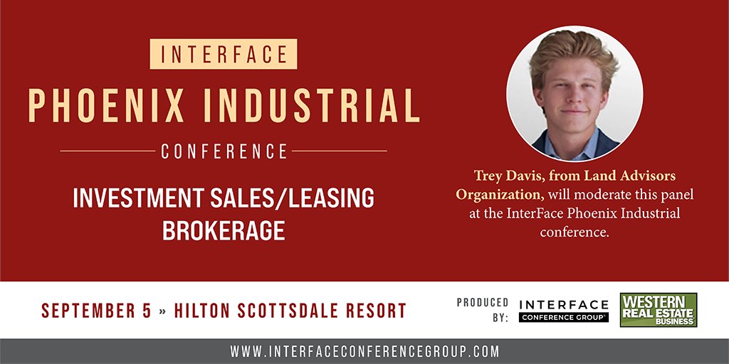 Land Advisors Organization's Trey Davis is moderating a panel at the annual InterFace Conference Group Phoenix Industrial conference.

web.cvent.com/event/11061e12…