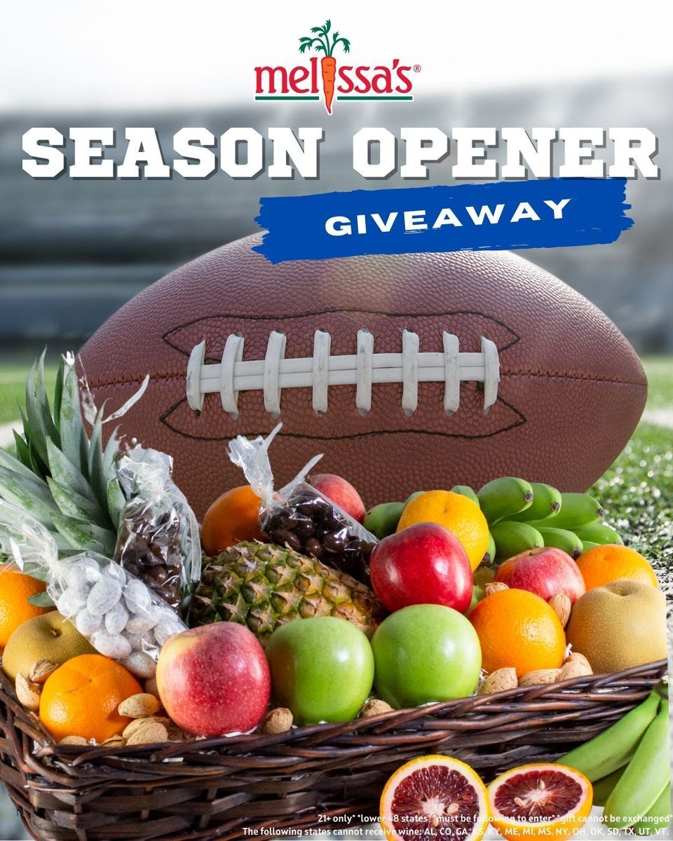 MelissasProduce's tweet image. 🏈 NFL SEASON OPENER GIVEAWAY 🏈
The @Eagles take on the @DallasCowboys tonight to kick off the season—and we’re celebrating with a game-day giveaway! 💥

Win a Tailgate Snack Pack loaded with Melissa’s favorites 🌽🍇🌶️

To enter:
1️⃣ Like this post
2️⃣ Drop your pick: Eagles or…