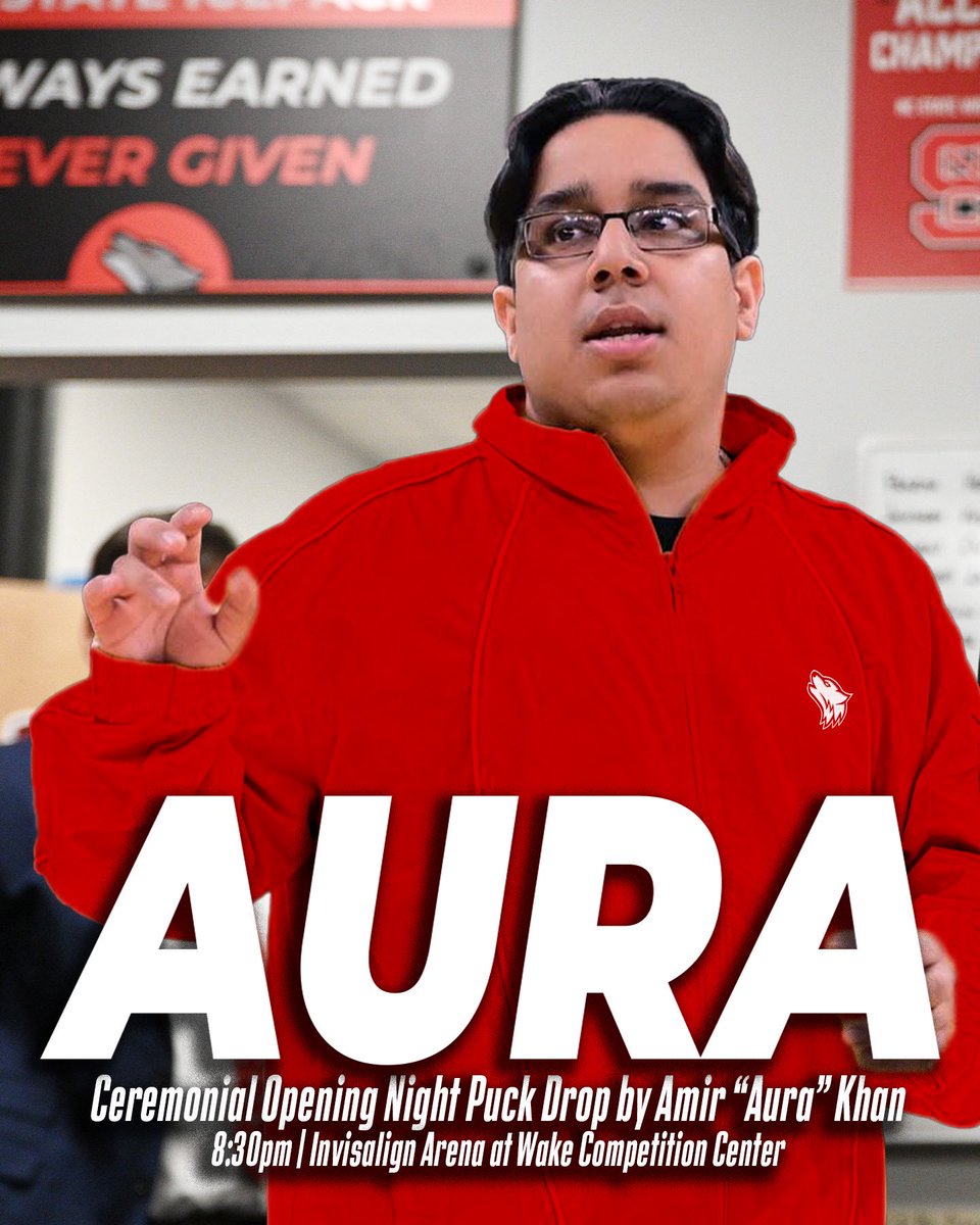 We’re bringing the boom. 

We’re excited to welcome Amir “Aura” Khan to tomorrow’s Home Opener for his first NC State appearance🐺‼️