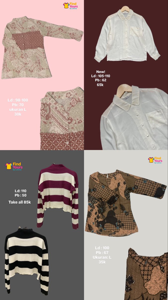 lhmmtl's tweet photo. Haii wargaa🙌🏻
aku ada preloved baju nih, yg lagi cari/minat bisa bgt dm yaww! 

#preloved #baju #prelovednew #jualmurah https://t.co/RvAnJ8vLKv