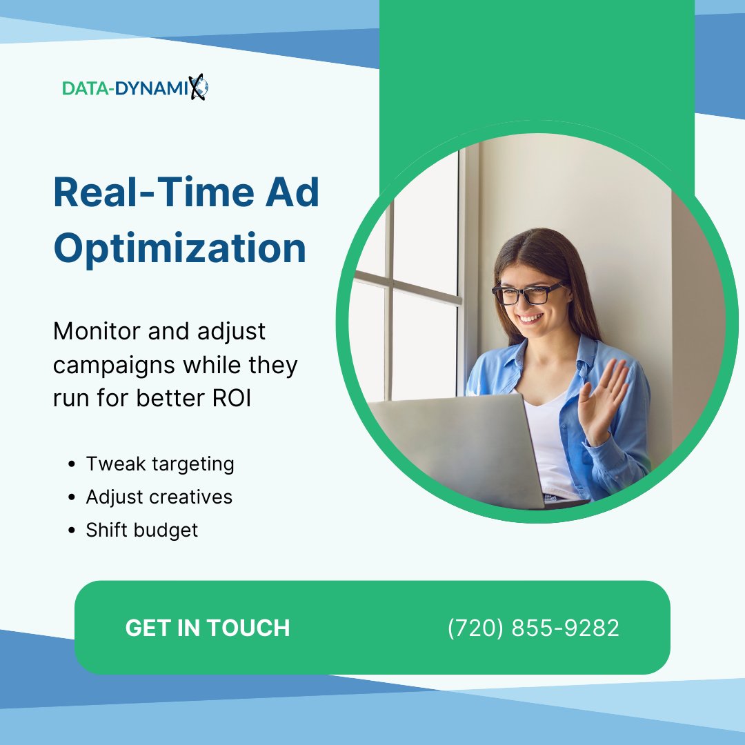 DataDynamix1's tweet image. ⏱️ Why wait until after a campaign ends to improve it? With real-time optimization, you can tweak targeting, creative, and budget while your ads are live. Get better results with faster adjustments. #RealTimeOptimization #AdPerformance #MarketingROI