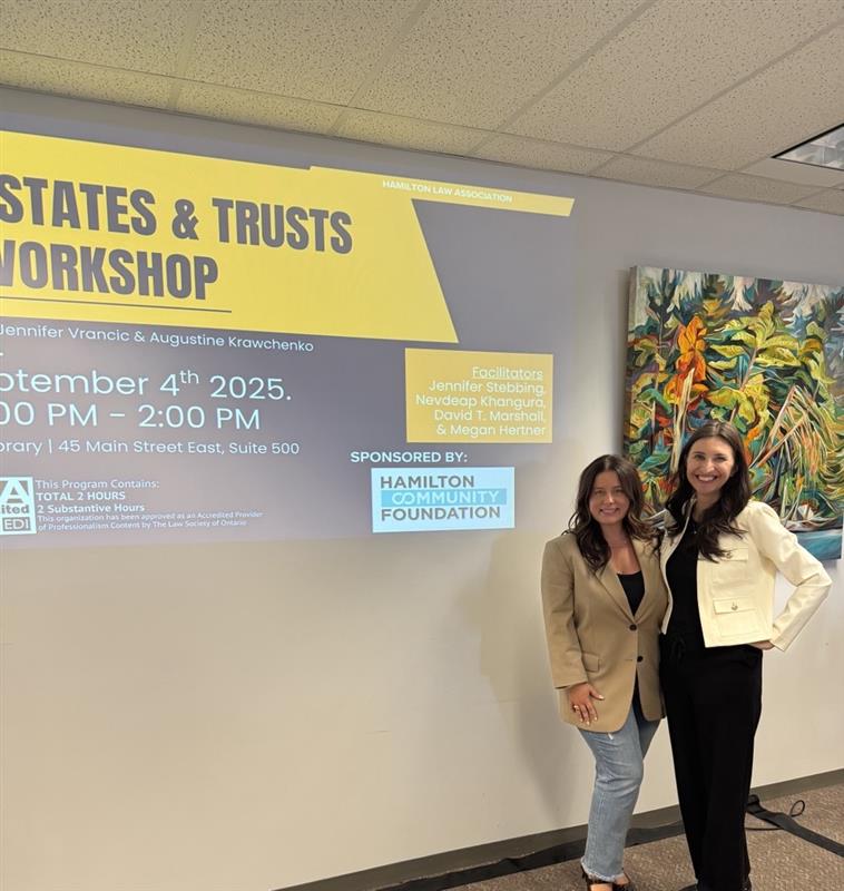 Thank You for Attending the Estates &amp; Trusts Workshop

We are grateful for the lively conversations, knowledge sharing, and networking that took place throughout the workshop. Your participation helps strengthen our community and continues to make these programs a success.