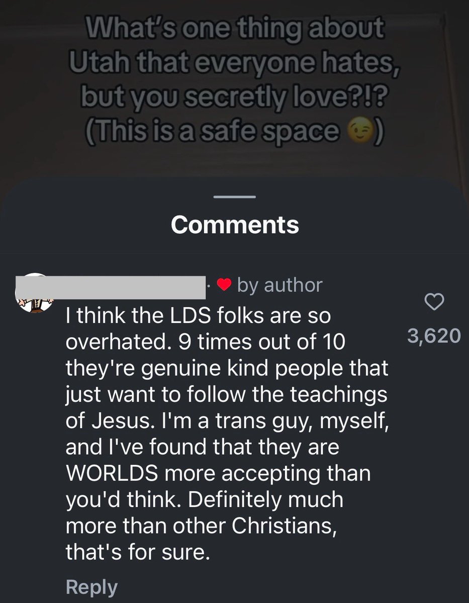 Someone on Instagram asked:

“What’s one thing about Utah that everyone hates but you secretly love?”

There are 1,300 comments.

The four most-liked comments are all about how great it is to live among Latter-day Saints.

Even those who aren’t church members agree.

Read here: