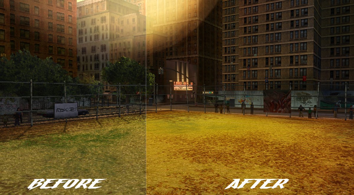 NFLStreetReborn's tweet photo. Tomorrow is the day! NFL Street Reborn Release 2.0

Here's a screenshot showing my personal favorite new feature: Next-Gen Graphics

The left is what you grew up seeing 04', the right is what you'll see tomorrow and beyond! https://t.co/QrPG7RnPNF