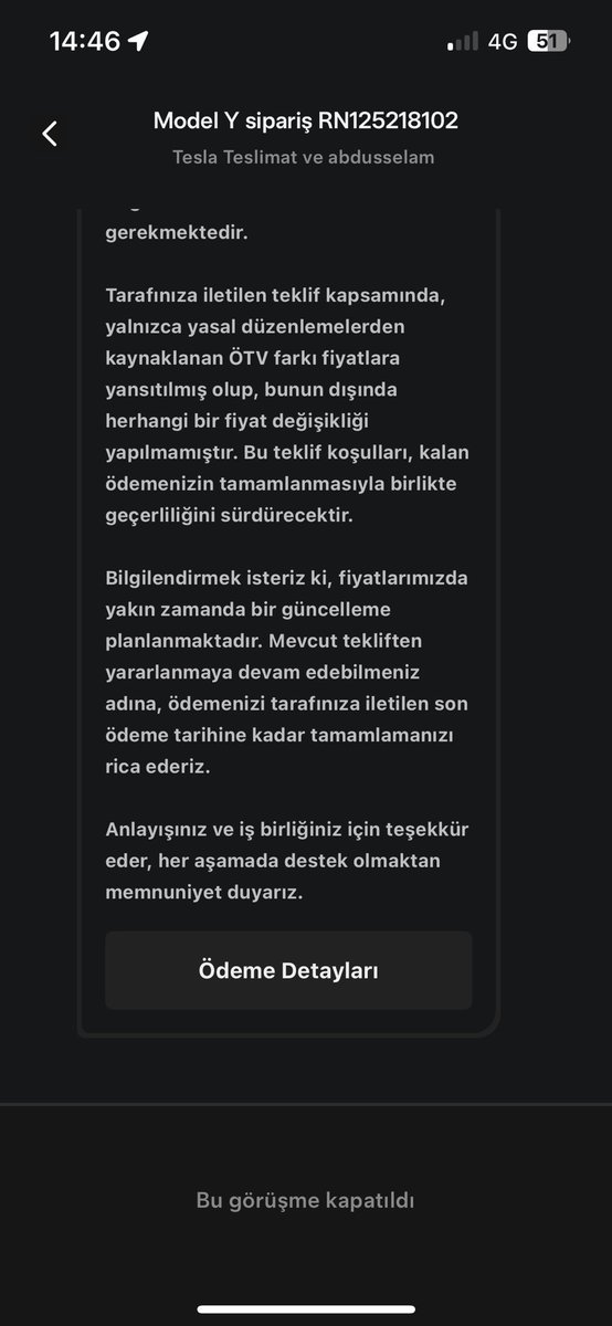 Takipçi şikayeti:

“24 Temmuz’da ÖTV zammı geldi. Aracın ücretini tam ödemiştik bu tarihten önce. Tesla’nın çalışan sayısı eksikliği veya çalışan sorumsuzluğu yüzünden araçlara fatura kesmemişler. Bundan dolayı bizden ek olarak 261.000 TL ücret istediler.

Bu ücreti bazılarından