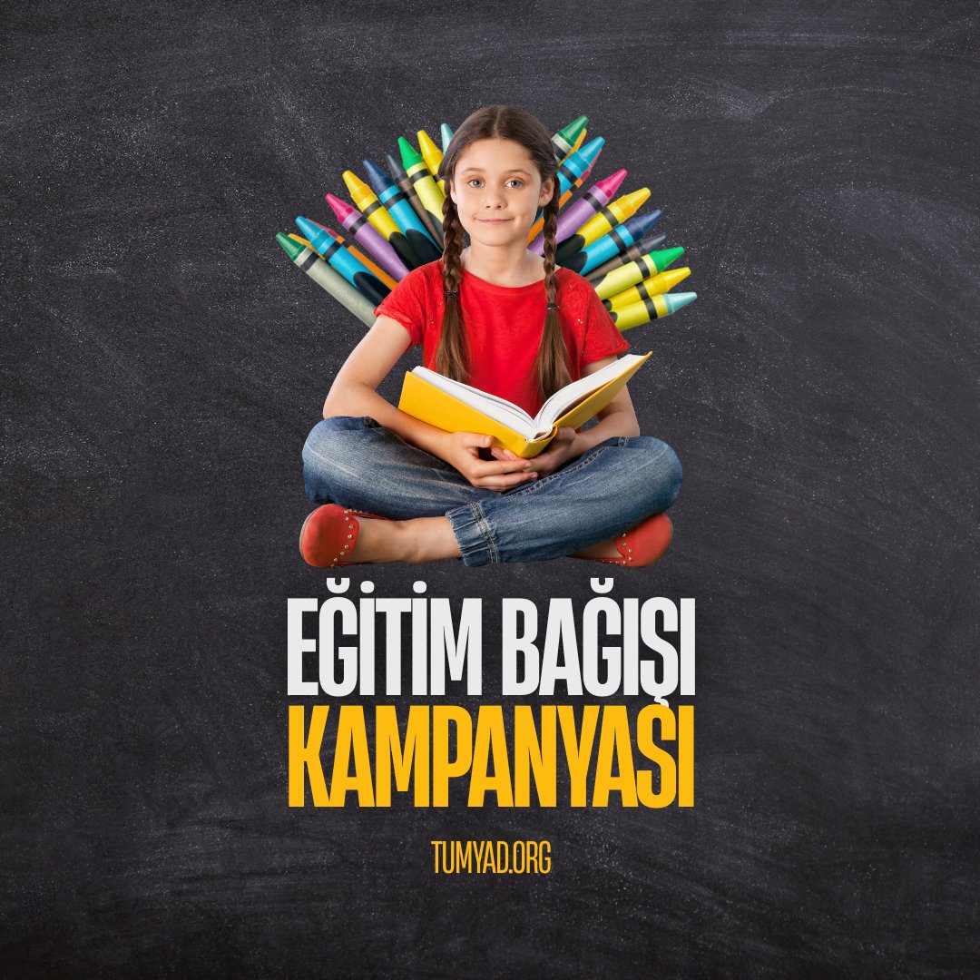 📢 Eğitim Bağışı – TÜMYAD  

Her çocuk, öğrenme hakkına sahip. Ama kimileri için bu hak; eksik defter sayfaları, interneti olmayan evler, soğuk bir oda, yıpranmış bir ayakkabıyla zedeleniyor. 
  
TÜMYAD olarak, imkânı olmayan öğrencilere tablet, burs, yurt imkânı, kırtasiye ve