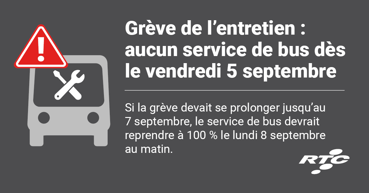 Le RTC confirme le déclenchement de la grève demain rtcquebec.ca/medias/communi…