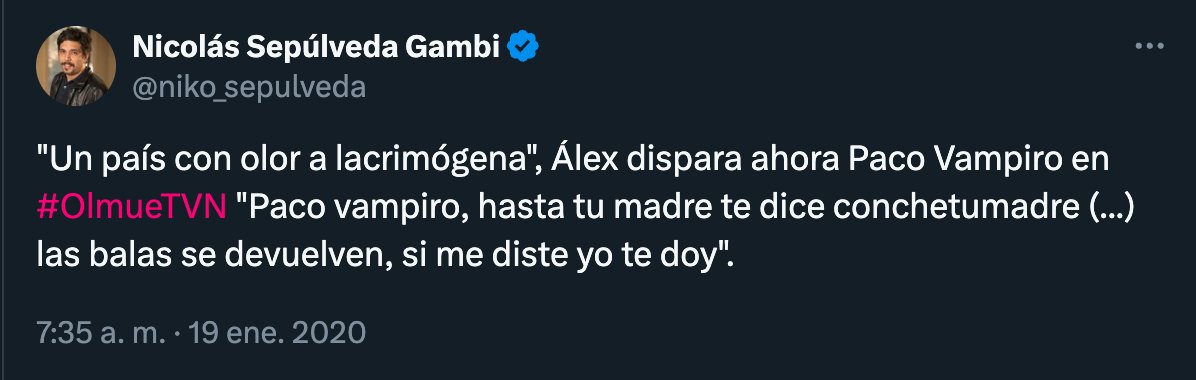 cristian_arayal's tweet photo. Como dicen que Sergio Jara no fue quien hizo el reportaje de CHV, sino el periodista Nicolás Sepúlveda… Acá les dejo unos tweets antes de que los bots se los borren a él también, así como le ocurrió al hermano de Jeannette. https://t.co/ZnyzmxsRgM