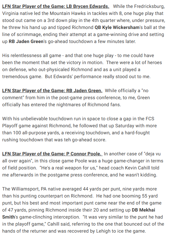 Lehigh Football Nation tweet media