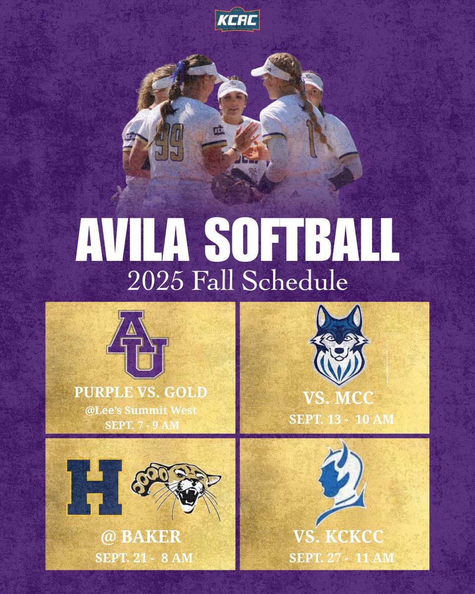 FALL BALL SCHEDULE DROP

Catch your Eagles for 4 dates this fall!!

🦅🥎💜
#AvilaFirst #NoLimits #YearofPurple