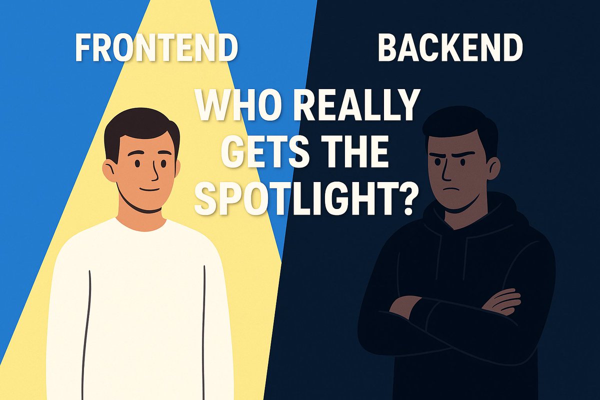 TECH_snitch101's tweet image. Frontend devs be like: “I built this app.”
Backend devs: bro, you just painted the house, I built the foundation 💀
Every project… frontend steals the shine, backend eats the pain. 😂
#FrontendVsBackend #DevLife