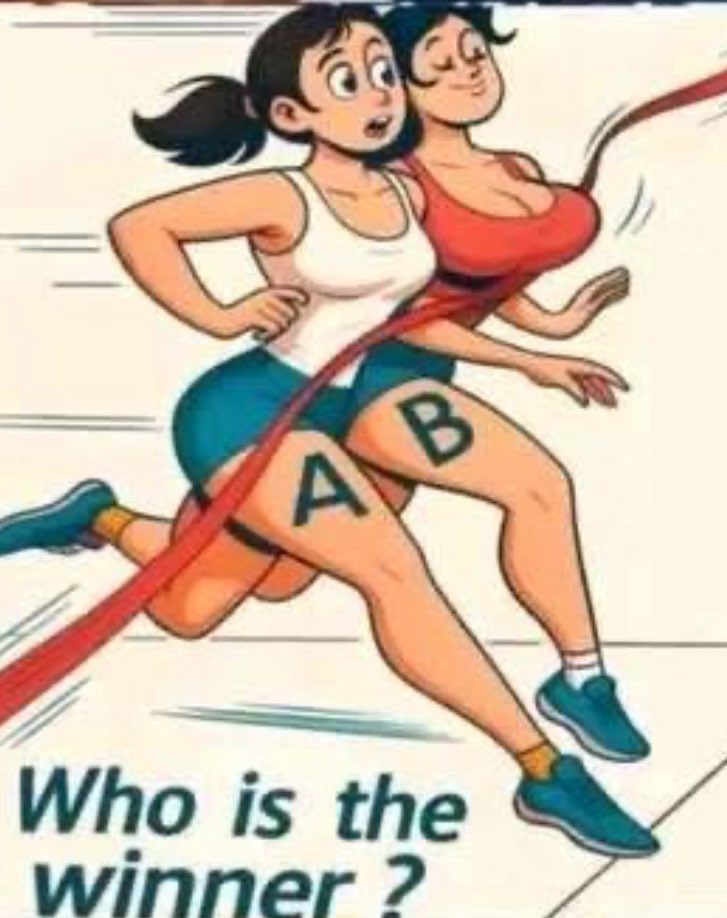 Who won the race, A or B and why?
