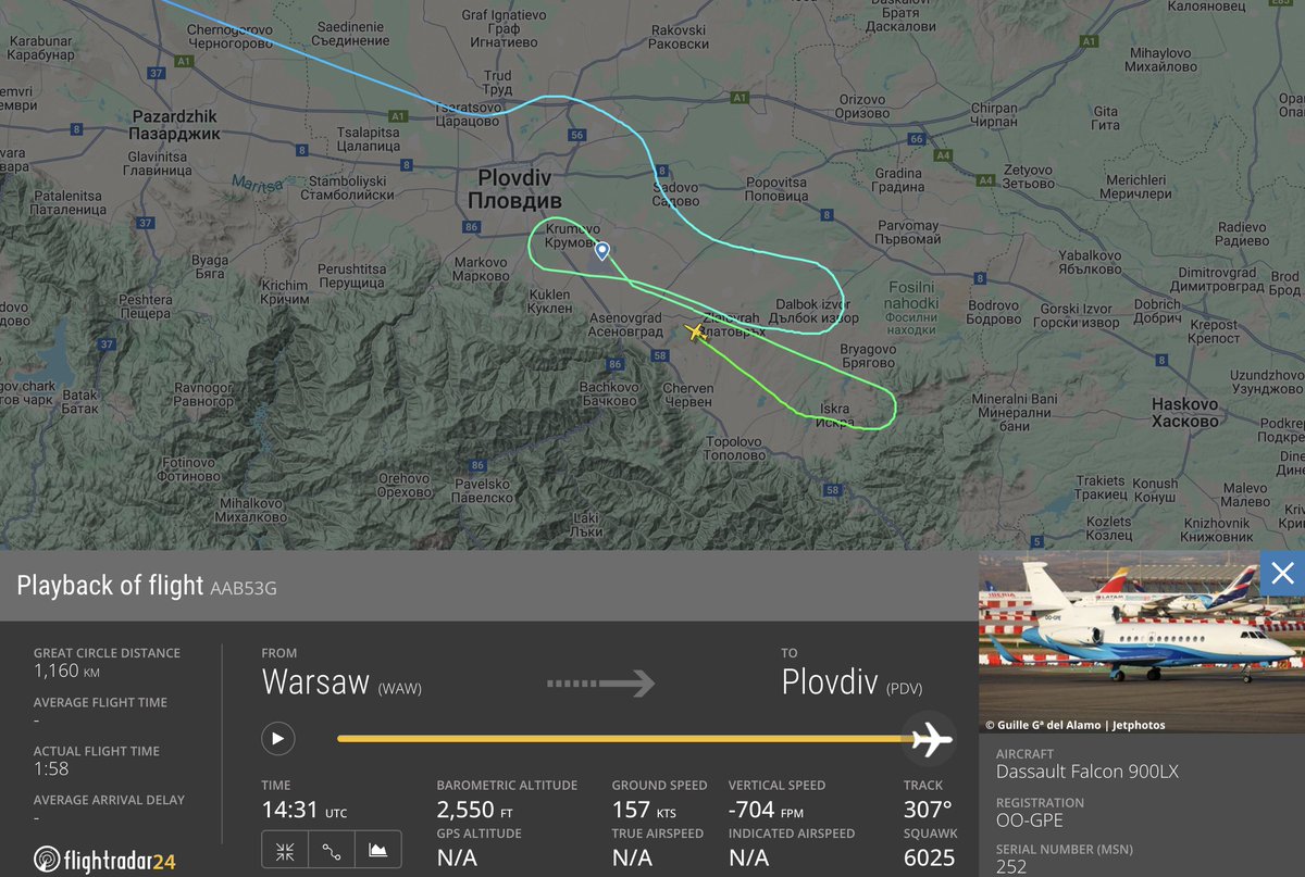 From “circling for an hour” and paper maps to “not a single fact supporting the claim” to “facts and the circumstances interpreted in a way that was intended to hurt the Bulgarian institutions” —what the data tells about von der Leyen’s flight to Plovdiv. flightradar24.com/blog/aviation-…