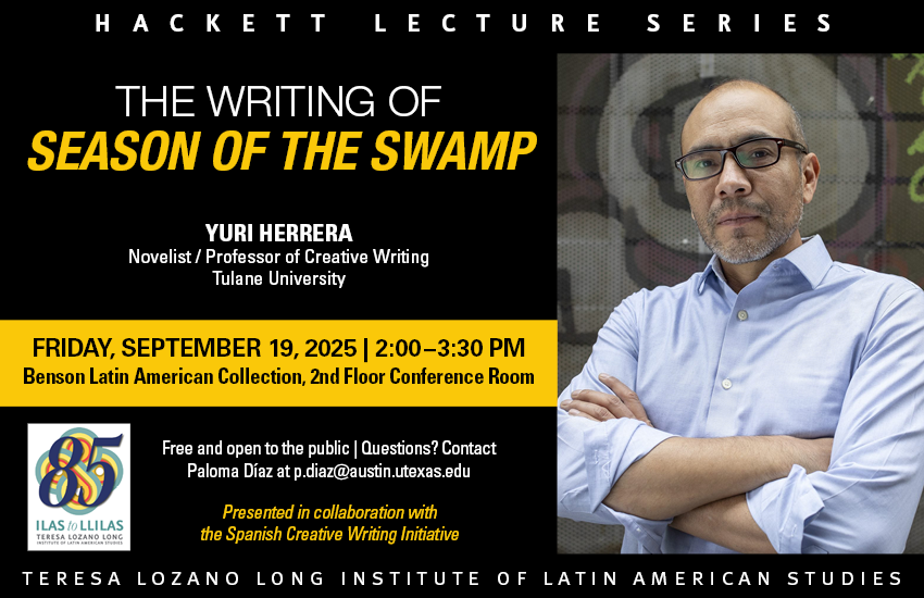 llilasbenson's tweet photo. Don’t miss this chance to hear directly from, award-winning Mexican author Yuri Herrera. 

Sept. 19 | 2:00pm  | SRH 1.208 
 2300 Red River St.  
See details here  https://t.co/R5fUHbstUH https://t.co/GDYdhK6dKB