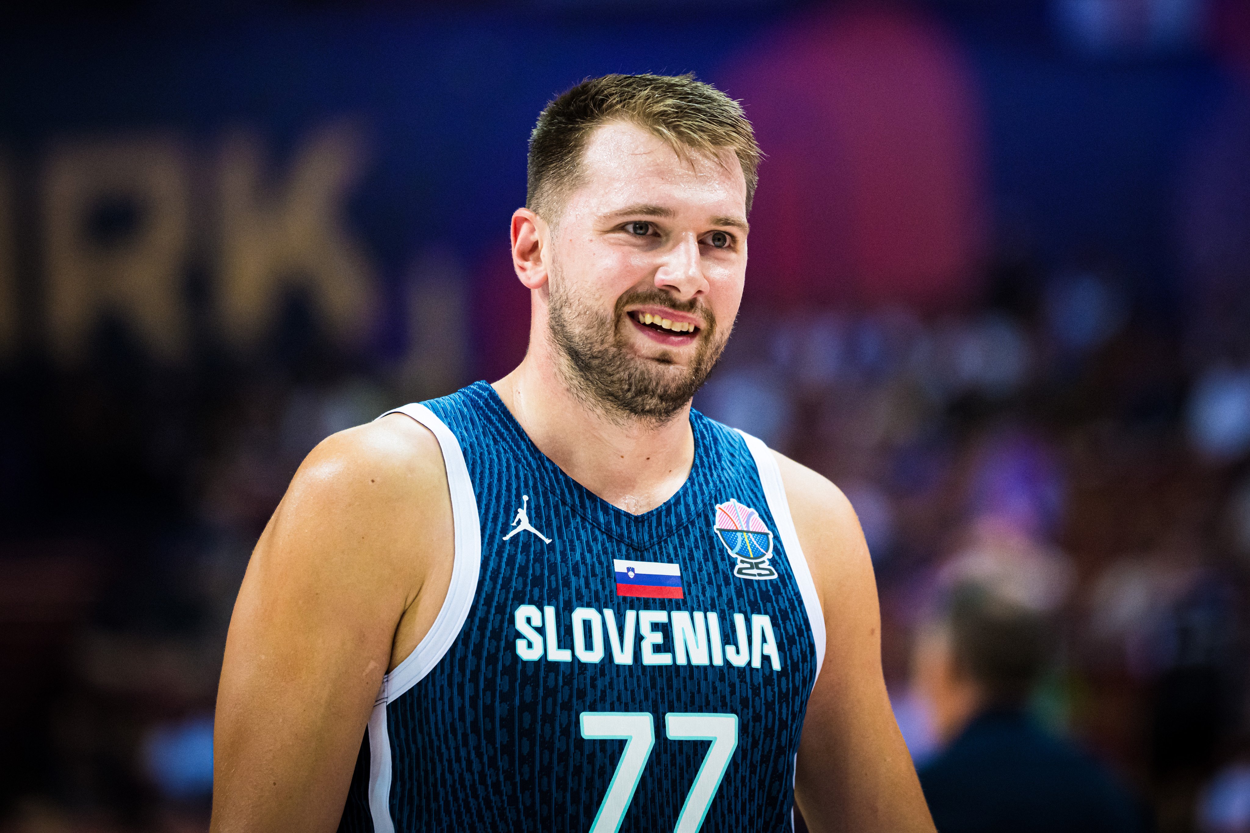 スロベニア代表 ルカ・ドンチッチ LUKA DONCIC スロベニア代表のルカ・ドンチッチがユーロバスケット前哨戦で右