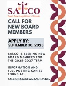 We are seeking new board members for the 2025-2027 term. The posting and application forms are available on the SALCO website: lnkd.in/gPWBKjK4