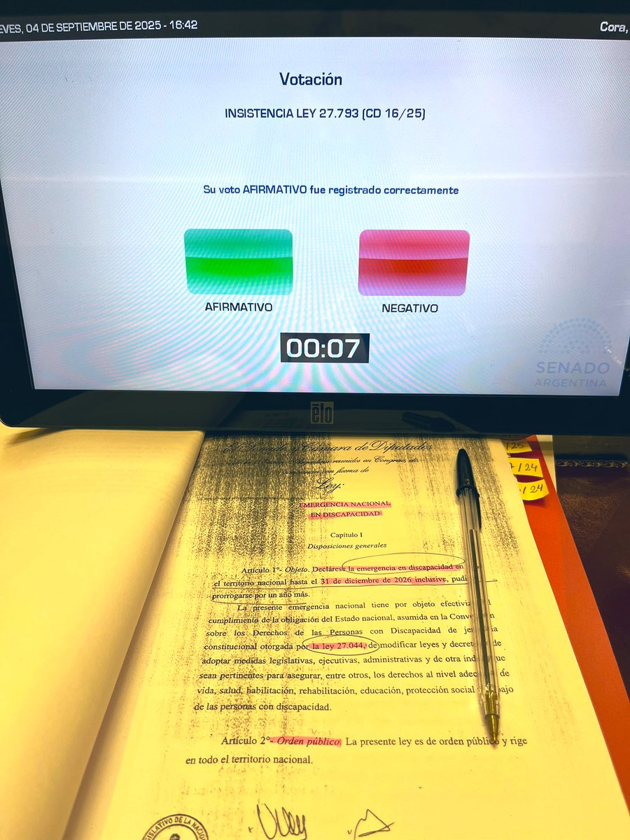 Un Congreso a la altura de la lucha de las personas con discapacidad por esta emergencia. 

Es Ley! 🙌🏽♥️🇦🇷

#EsLEY #discapacidadenemergencia