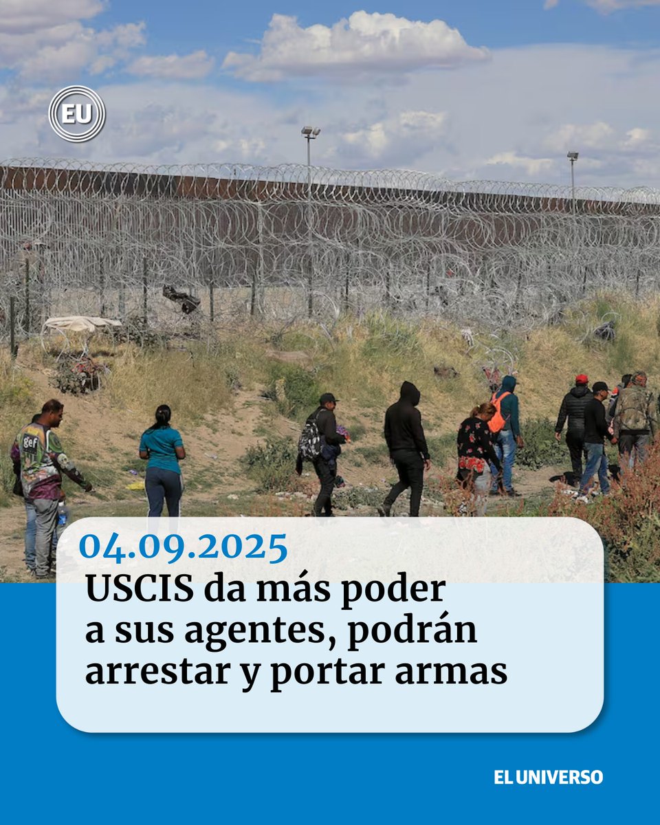 eluniversocom's tweet image. #Internacional | #USCIS da más poder a sus agentes, podrán arrestar y portar armas ow.ly/fL2g50WRvT6