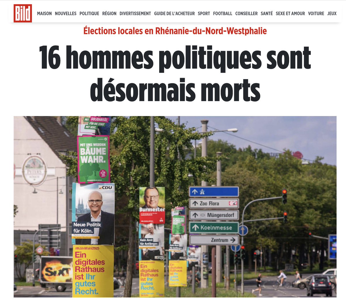 Une étrange épidémie sévit en Allemagne. Un virus décime les politiques qui se présentent à des élections régionales. 
Mais dormez braves gens, les médias ont demandé à la police, et ils sont tous morts naturellement. 
Un mathématicien pour nous calculer cette probabilité ?