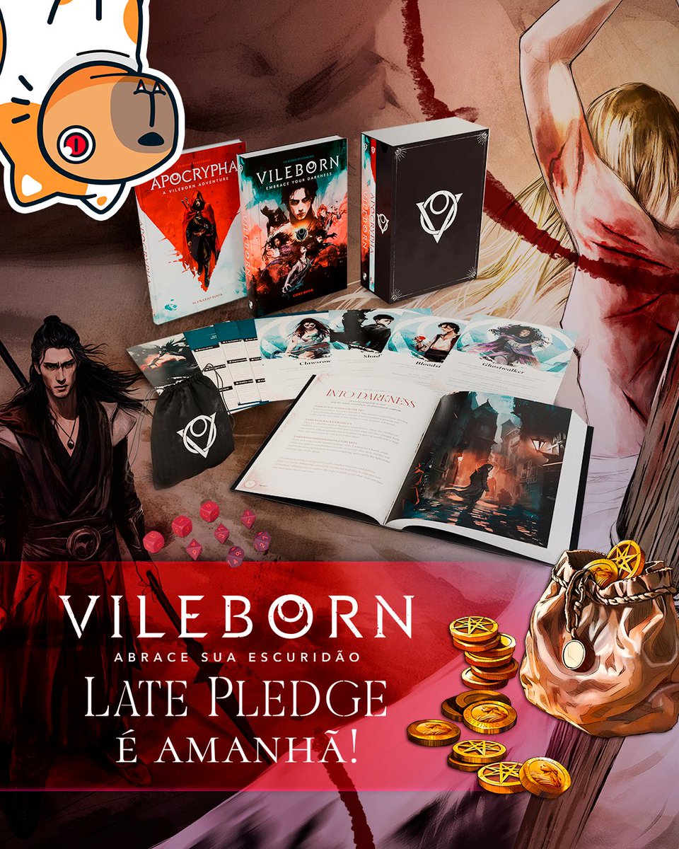 CapyCatGames's tweet photo. 🌑 O Late Pledge de Vileborn RPG começa amanhã!
Perdeu a campanha principal? Essa é sua chance de se tornar um Maculado, enfrentar a Escuridão e conquistar recompensas exclusivas.
💀 Amanhã você poderá garantir o seu!
#VilebornRPG #LatePledge https://t.co/5Fxz4B4sLR
