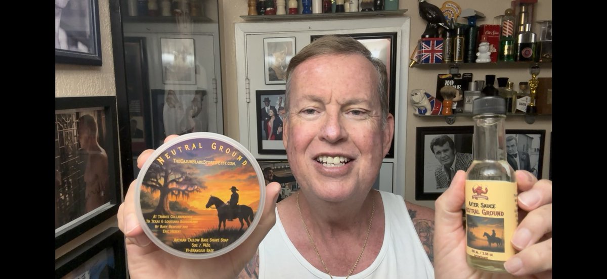 New- “Neutral Ground”Soap &amp; Aftershave- a Cajun Blades/Texan Shaves collaboration. Merkur Long Handle, &amp; Wolf Whiskers Brush…Video coming soon to YouTube.

youtube.com/channel/UCNmDQ…

#kensurfs #wetshaving #wetshave #shaving #shave #Cajunblade  #007 #jamesbond#gillette