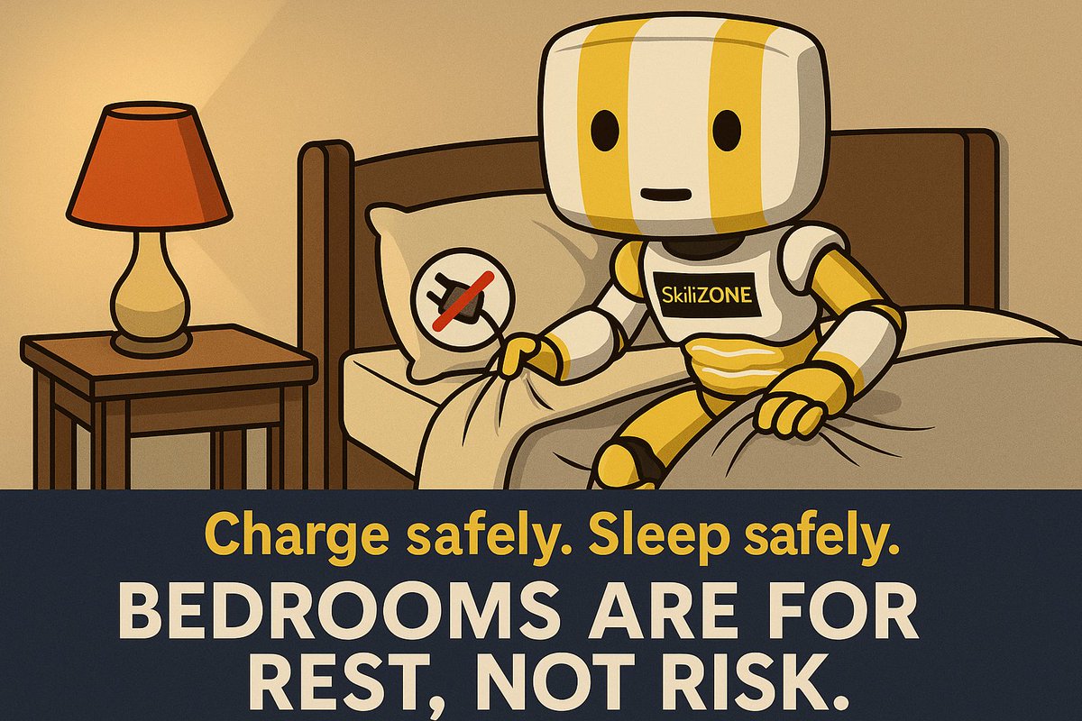 GlosSkillZone's tweet image. 🛏️ Bedrooms are meant for rest — but hidden risks can spark while you sleep.
⚡ Don’t charge phones or vapes under pillows.
⚡ Keep heaters clear of clothes and bedding.
⚡ Switch off electrics before bed

Safe choices at night mean safer mornings
#SkillZONE #FireSafety #GlosFire