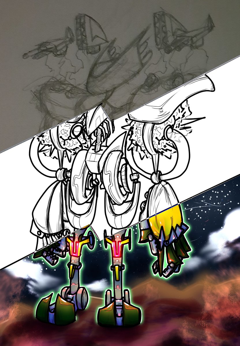 I also designed my first ever giant mecha, and I later named my mechs Krams. This Kram in particular is called Grand Graviton.