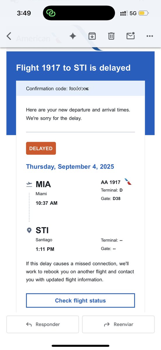 maripazlb's tweet photo. @AmericanAir Today’s adventure:
•10:37 delay, 8 emails later
•2 hours trapped on the plane 
•Deplaned, new aircraft, more waiting 
•Another delay 
Grand prize? A $12 food voucher,which doesn’t even buy a sandwich 
Surely we deserve a little more love,and compensation https://t.co/s26K5zBEri