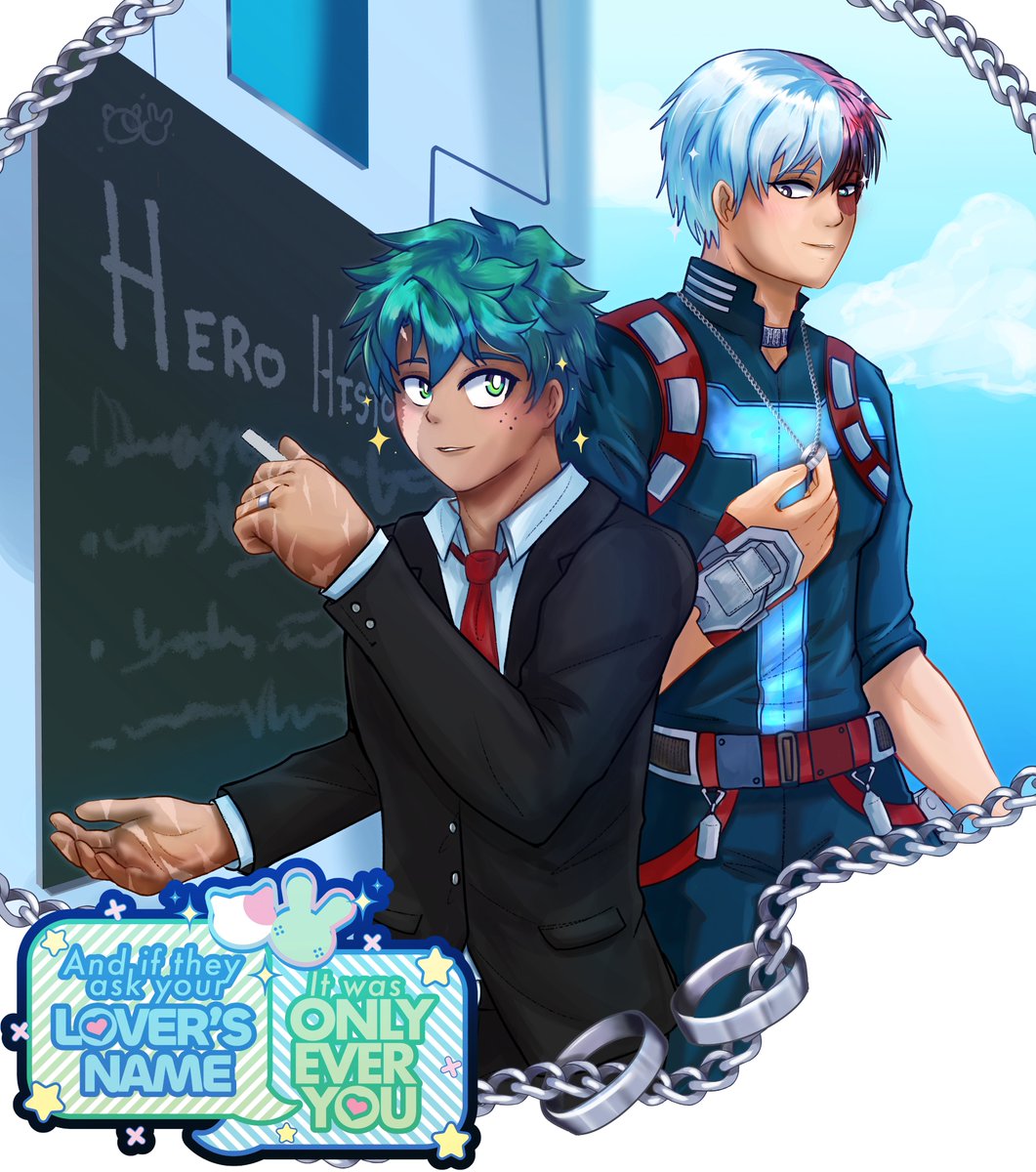 Hey Pals! So I was able to participate in this year's <a href="/tododekubigbang/">TodoDeku Big Bang</a> and was paired with the great Winter Parrot, thank you for being my teammate in this! Here's the link to accompany this piece! archiveofourown.org/works/69565516… 
#tododeku  #izutodo #tododeku #mha #bnha #todoizu #轟出