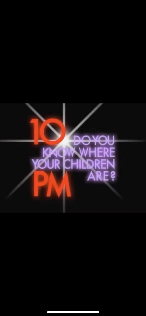 ToothPikVik's tweet photo. @Brink_Thinker “It’s 10 o’clock, do you know where your children are”-played every night, like clockwork, on all the major channels. I had to be home at dusk-sundown was our alarm clock. https://t.co/pCYgmRMpzB
