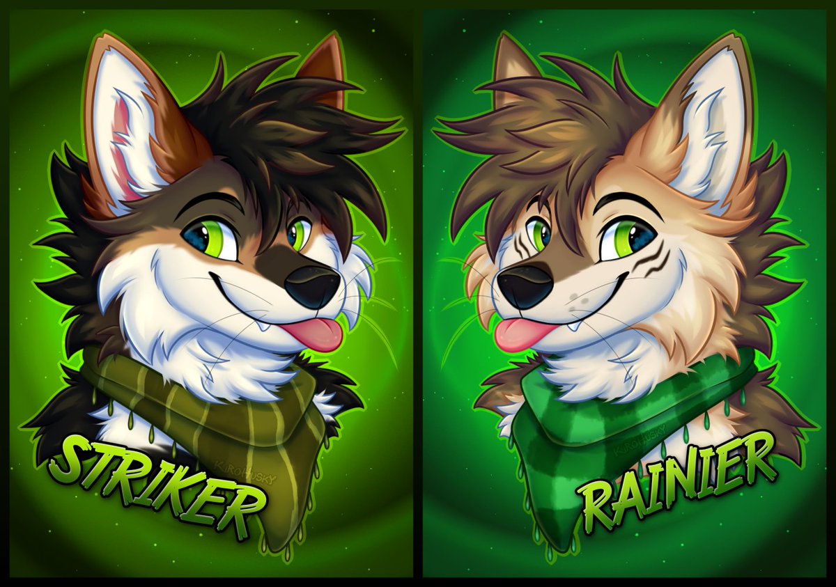 Double-sided badge for <a href="/StrikerCoyote/">Striker Coyote</a> 💚