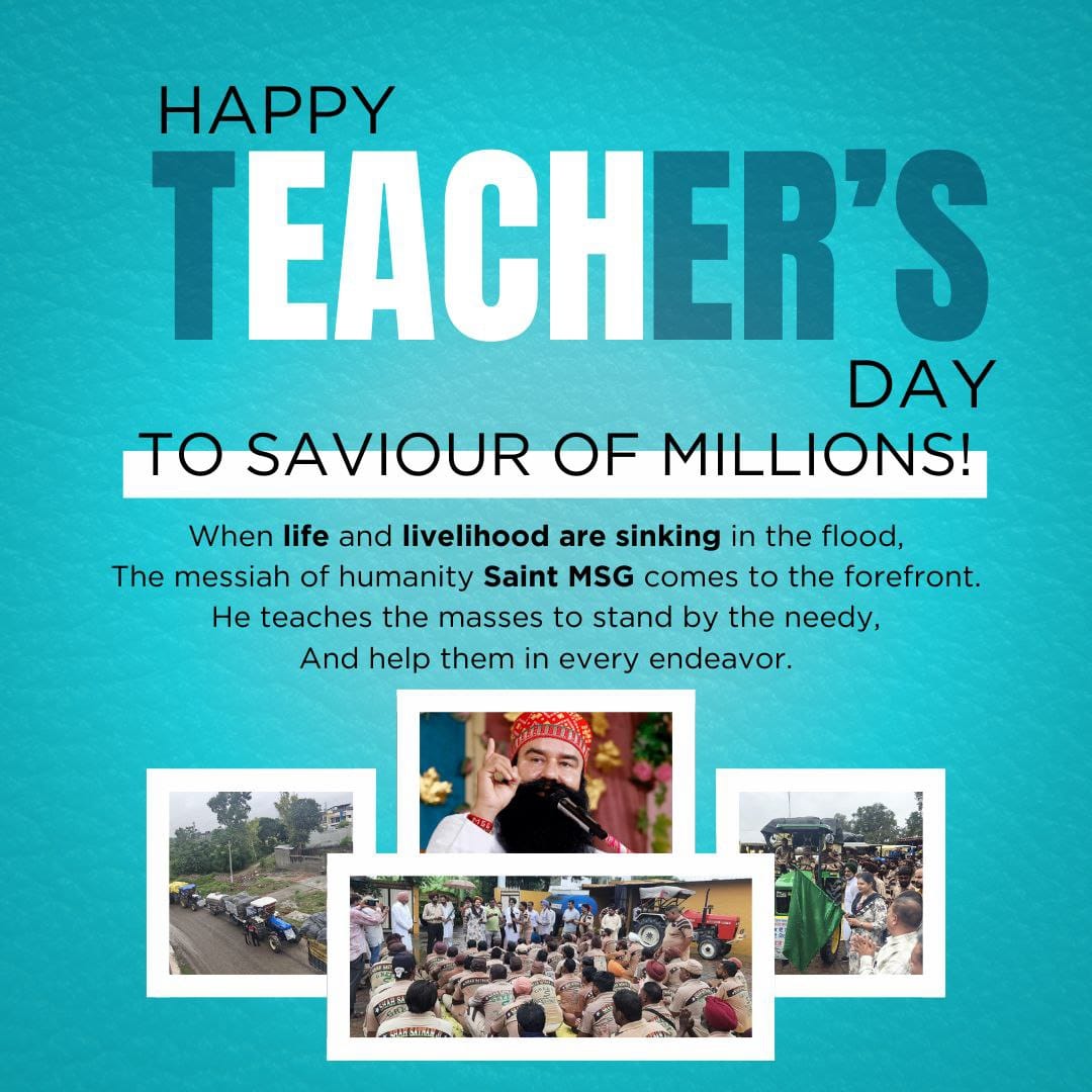 Whose teachings of kindness and truth inspire every step of life,
You are not just a teacher but a divine guide for millions. 🌺
On this Teachers’ Day, I bow to Saint Dr MSG Insan,
#TeachersDay2025
#TeachersDay