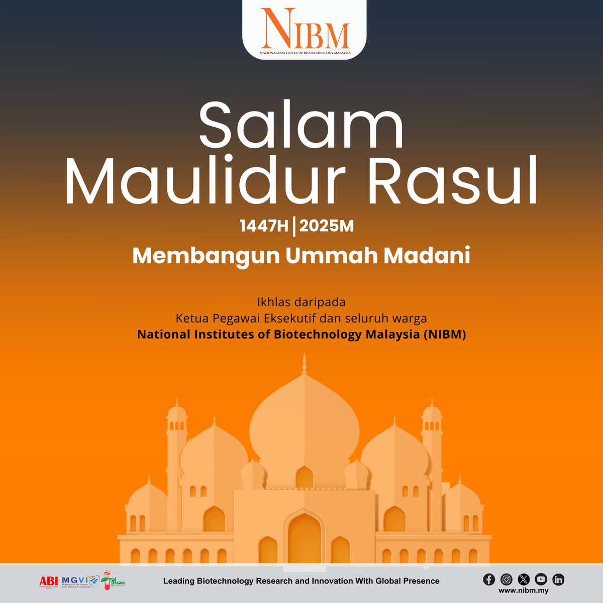 NibmMalaysia's tweet image. Salam Maulidur Rasul 1447H
Semoga hati kita sentiasa hidup dengan cinta dan selawat ke atas Baginda Rasulullah.
#NIBM #NIBMMalaysia #WeAreNIBM #MaulidurRasul