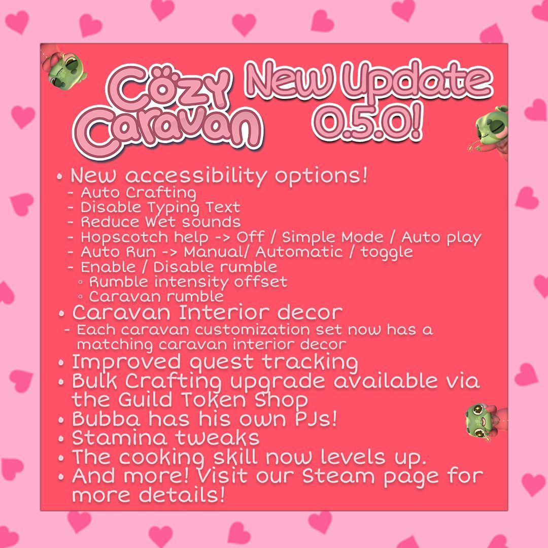 Heyoo! We have a big new updates that's a mishmash of accessibility options, quality of life improvements, and under the hood fixes. More details are on the steam page here store.steampowered.com/app/2788520/Co…  Thank you so much for going on this journey with us🥹