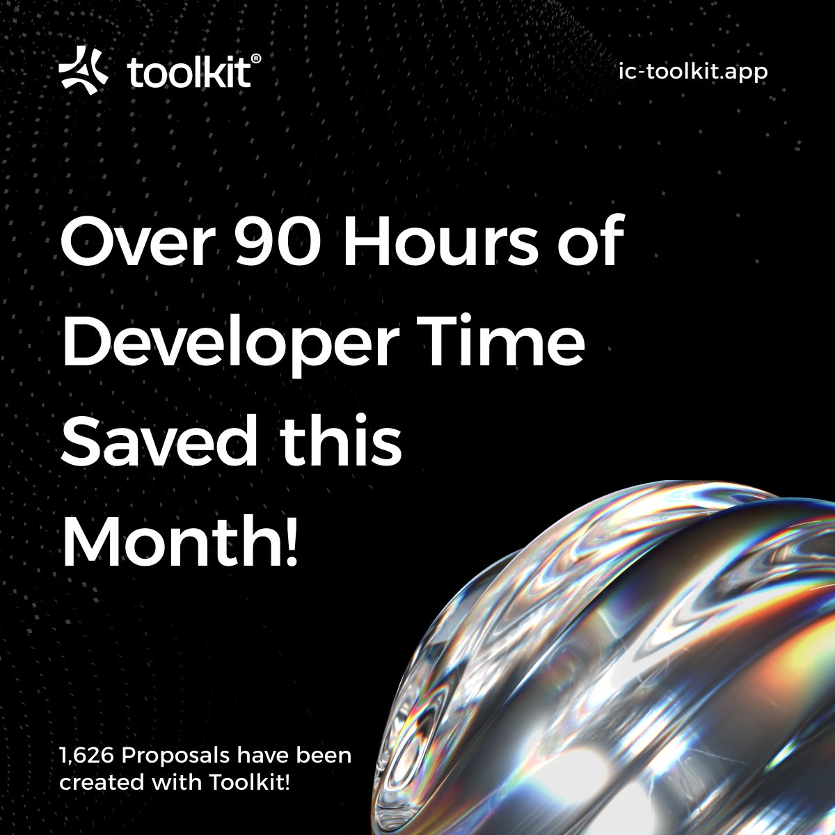 Toolkit β (@ic_toolkit) on Twitter photo Over the last month, 183 SNS Proposals have been created with Toolkit, $ICP!
Saving an average of 30 minutes each proposal of developers time,
Approximately 91.5 Developer Hours have been saved! Over the last month, 183 SNS Proposals have been created with Toolkit, $ICP!
Saving an average of 30 minutes each proposal of developers time,
Approximately 91.5 Developer Hours have been saved!