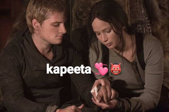 lembrar que o shipp katniss e peeta é everlark, porque se fosse com o nome deles seria peeniss ou kapeeta, me tira uma risada