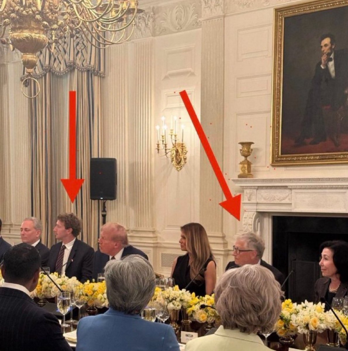 Zuckerberg and Gates belong in prison. 

Not at the dinner table with President Trump. 

Zuckerberg helped steal the 2020 election, and he’s never apologized for it. 

Gates and his Ex wife, who divorced him because he wouldn’t stop hanging out with Jeffrey Epstein, are 2 of the