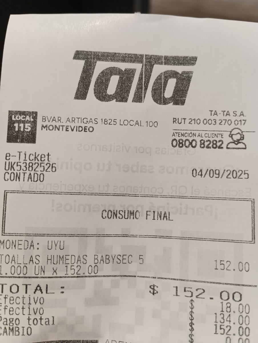 No puede ser que tengan el mismo producto con 4 precios distintos. En la web precio de lista $136, con descuento $102 (no dice que es exclusivo web), en el exhibidor de 3 Cruces $134 y en la caja $152!!!  <a href="/SupermercadoTa2/">Supermercado Tata</a> cero confianza me generan este tipo de cosas.