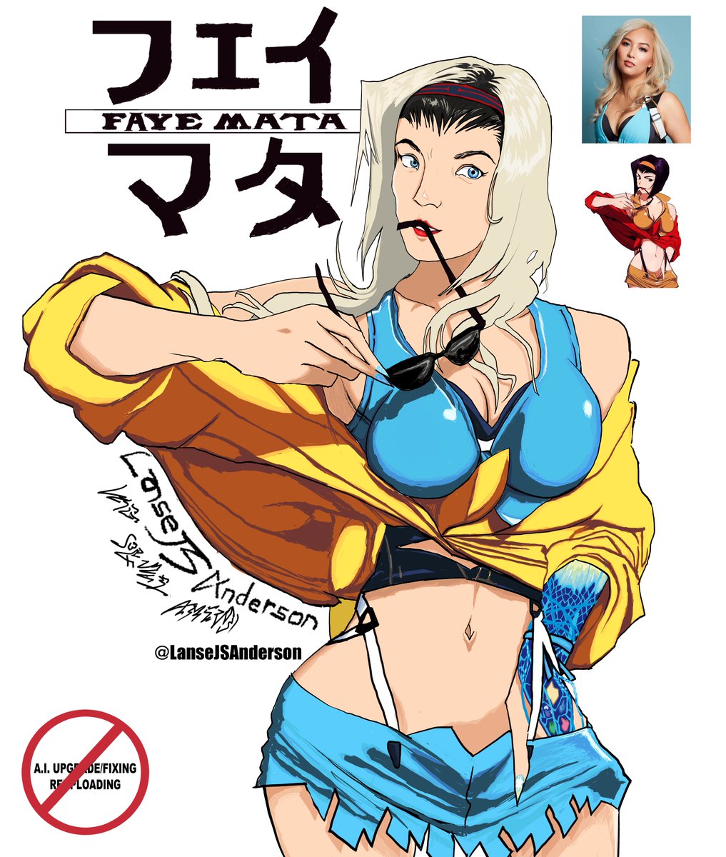 ART STUDY Session #3.1
フェイ・マタ・ヴァレンタイン  
<a href="/FayeMata/">Faye Mata 🩵</a>  Valentine
*added cowboy bebop font.
#digitalart #illustration #fanart #cowboybebop