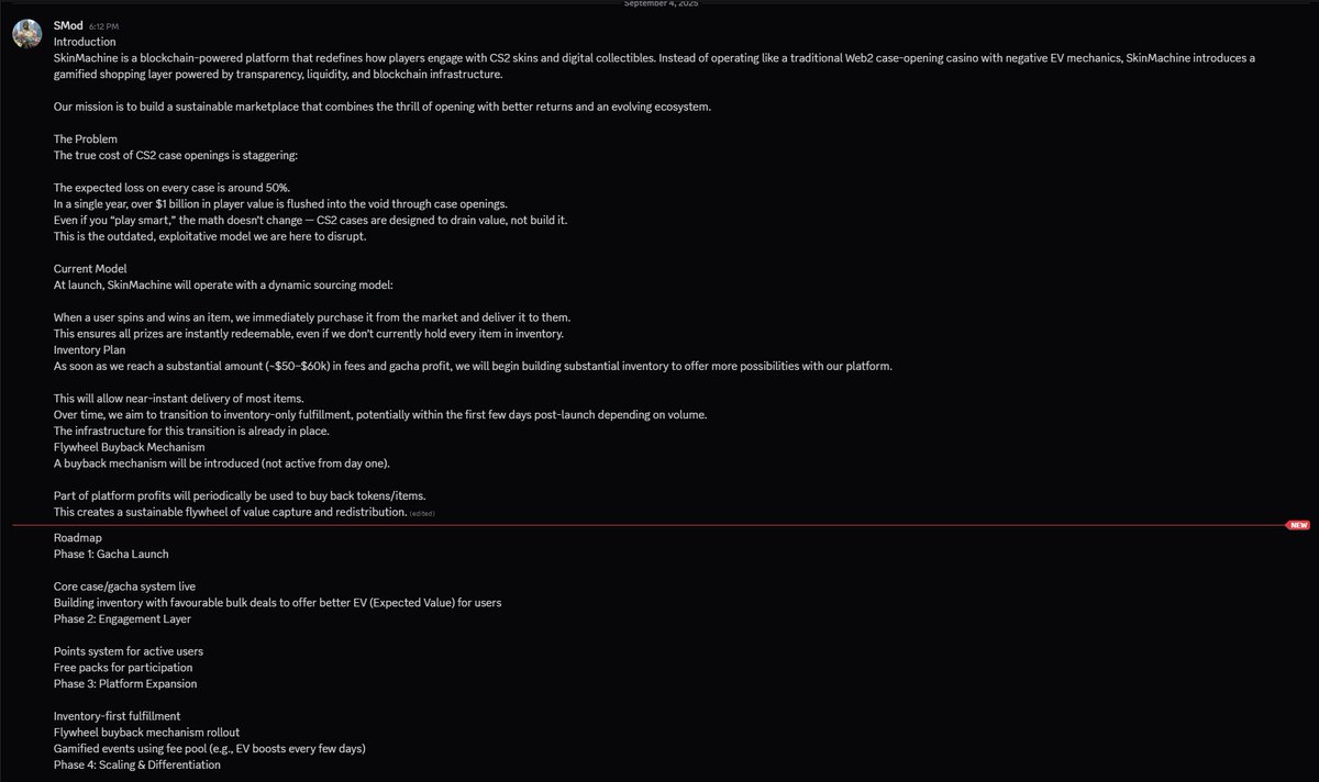 <a href="/WillyCapture/">Conviction.sol</a> <a href="/SkinMachineSol/">Skin Machine</a> Through their discord for now, they have some more information in there as well