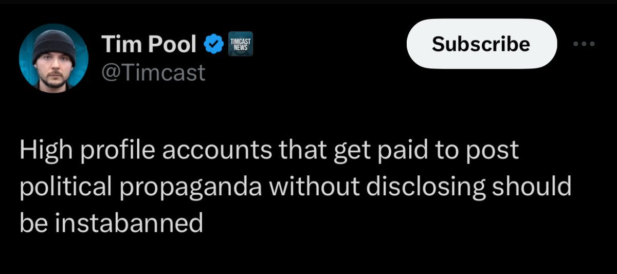Reminder that Tim Pool was paid large sums of money by Russia for years to post Russian propaganda.