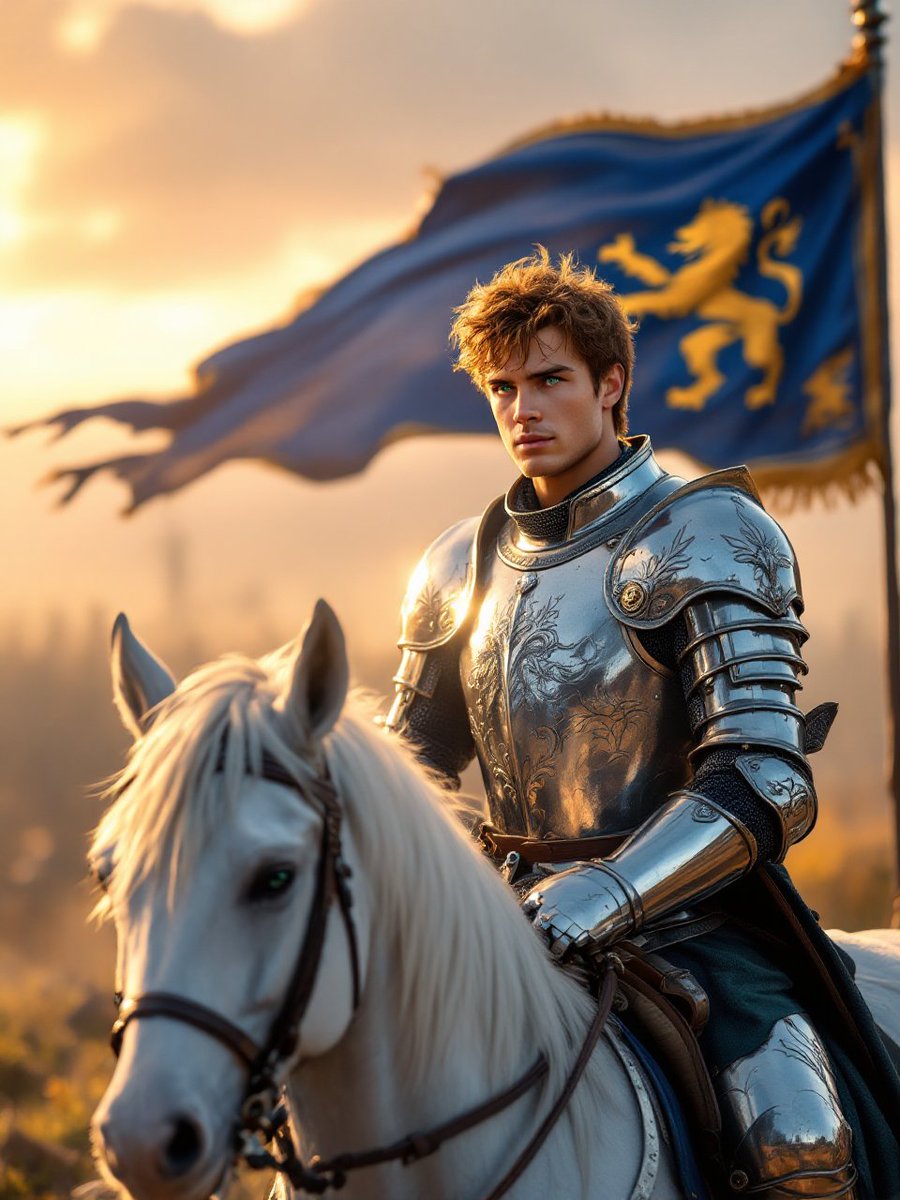 PromptSin's tweet image. Ride into victory! 🏇🛡️ Stand tall with courage and honor. Join the quest now! #KnightLife #HeroJourney